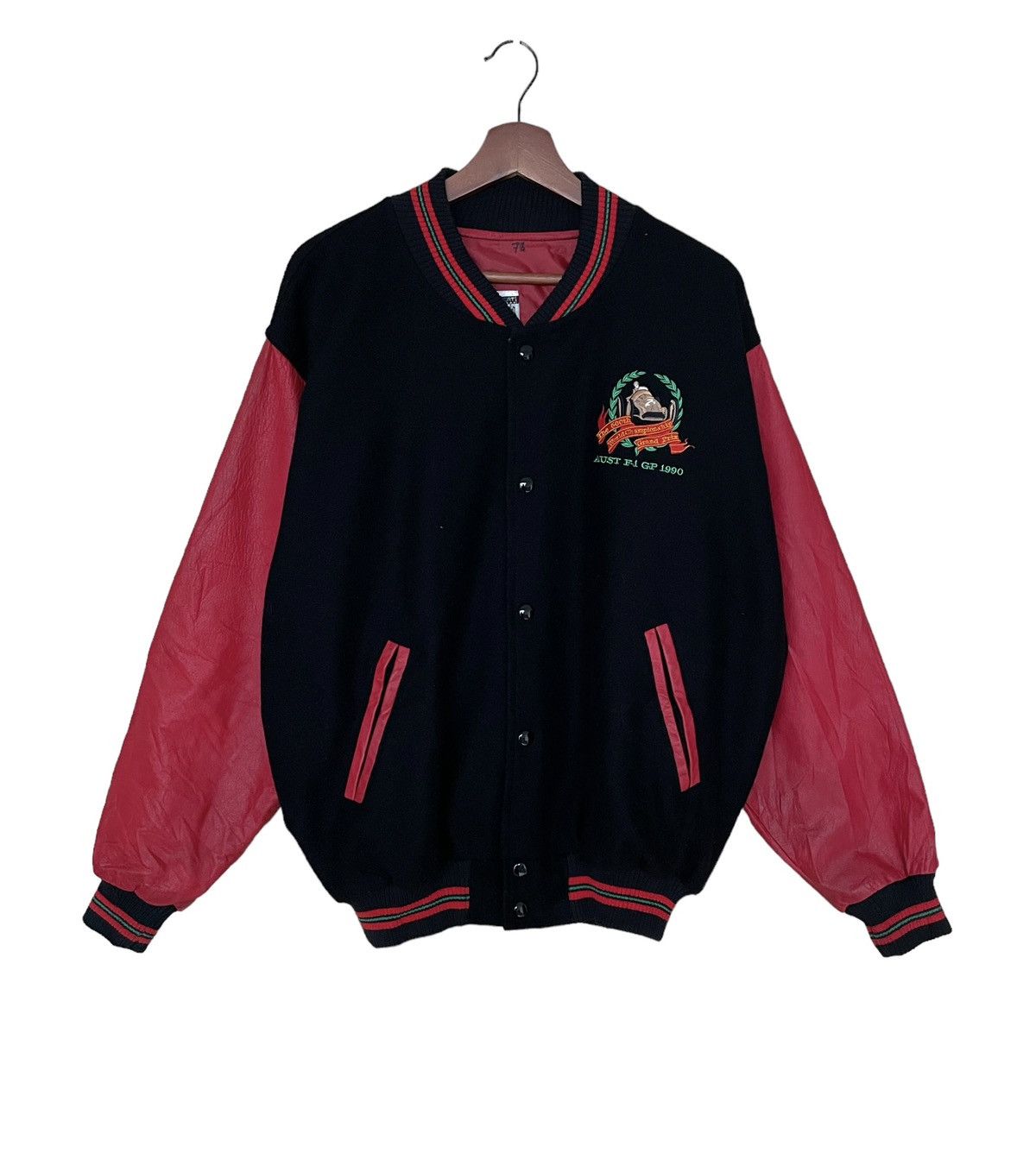 Vintage Vintage Formula One Grand Prix Leather Varsity 1990s Size US L / EU 52-54 / 3 - 1 Thumbnail