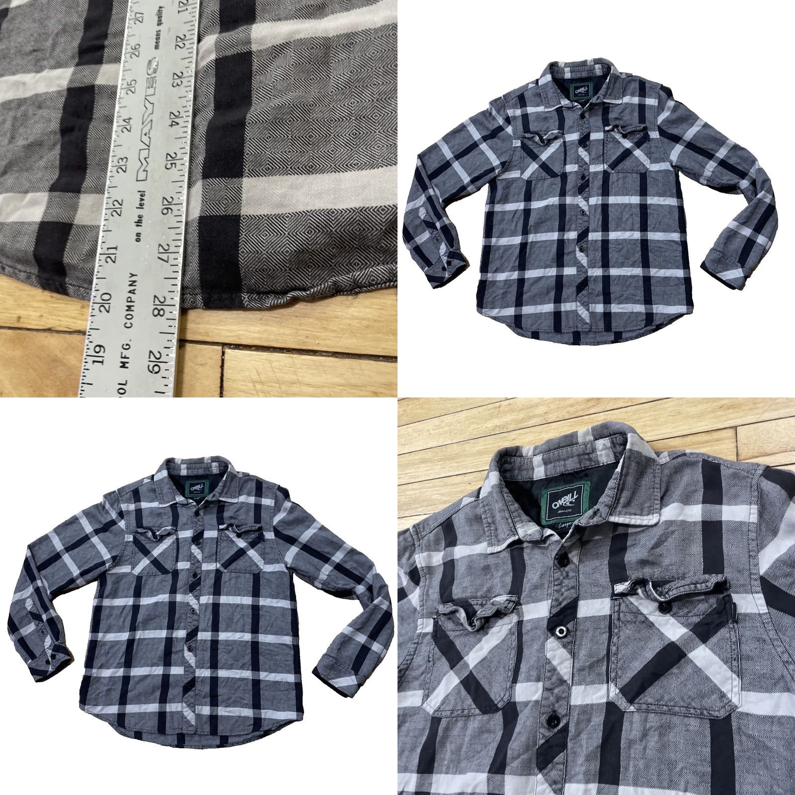 O'Neill VINTAGE O'Neill Flannel Button Shirt Men L Y2k Streetwear Skate Surf Grunge Gray Plaid L Size US L / EU 52-54 / 3 - 9 Thumbnail