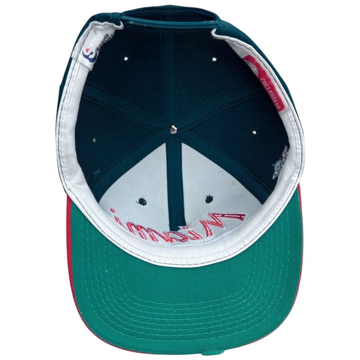 NCAA × Sports Specialties × Vintage 90s NCAA Miami Hurricanes Script Sports Specialties Snapback Size ONE SIZE - 6 Thumbnail