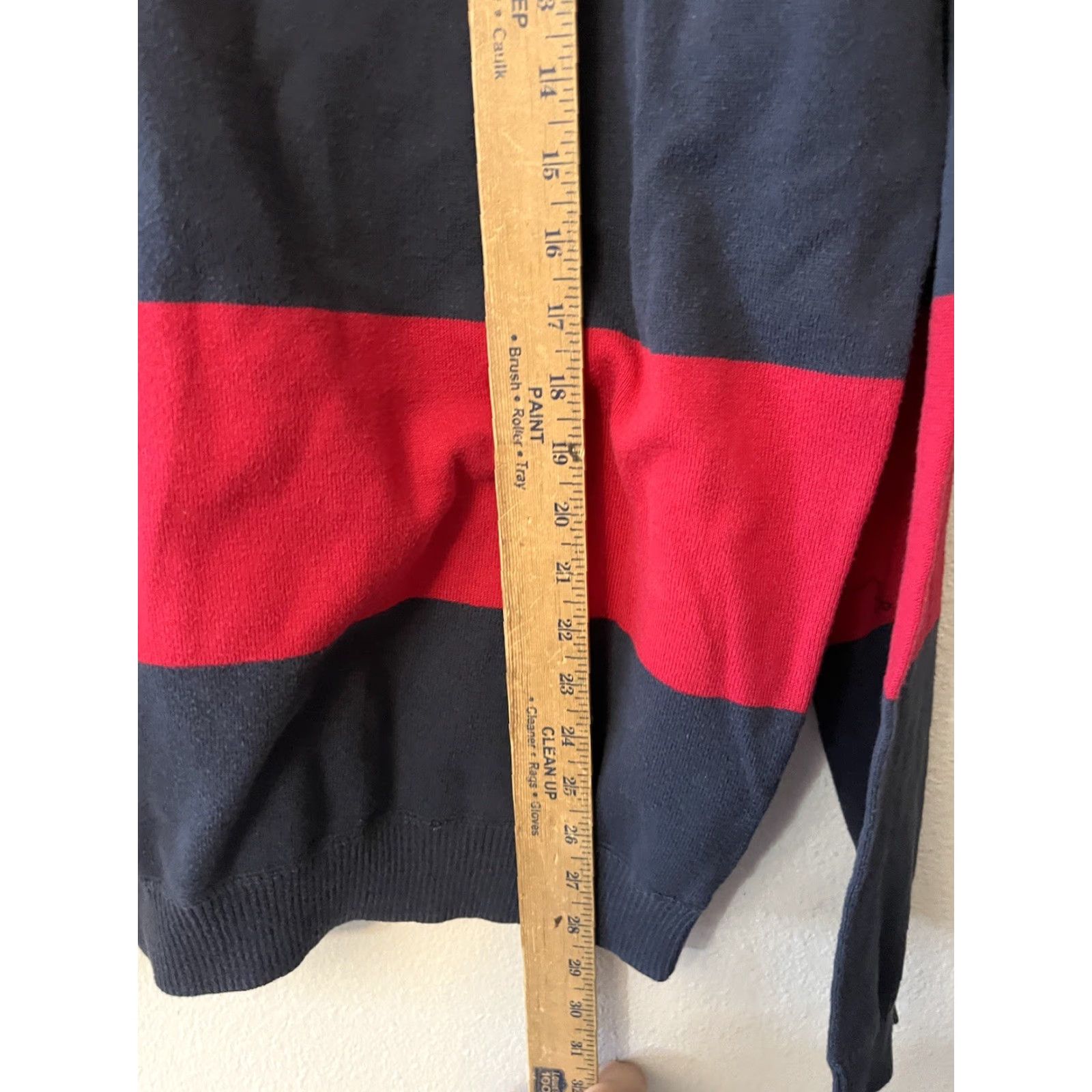 Brooks Brothers Brooks Brothers Sweater Crew Neck Striped Red/Navy XL Men Pullover Cotton Blend Size US XL / EU 56 / 4 - 4 Thumbnail