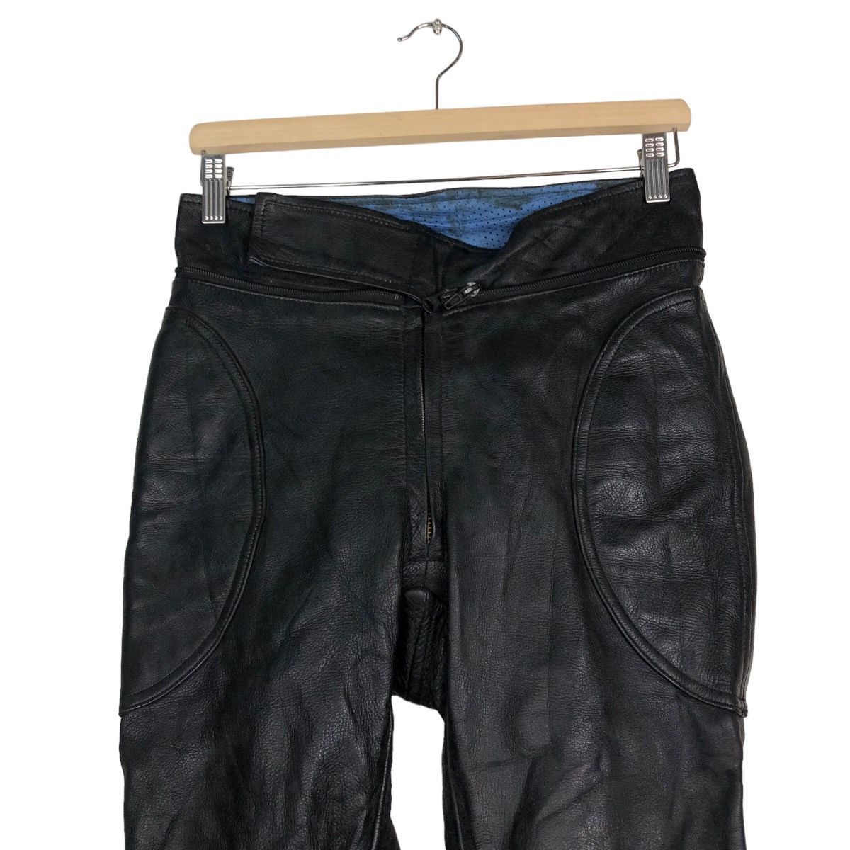 Genuine Leather 🔥Vintage Iconic Black Leather Pants Racing Issey Miyake Size US 29 - 3 Thumbnail