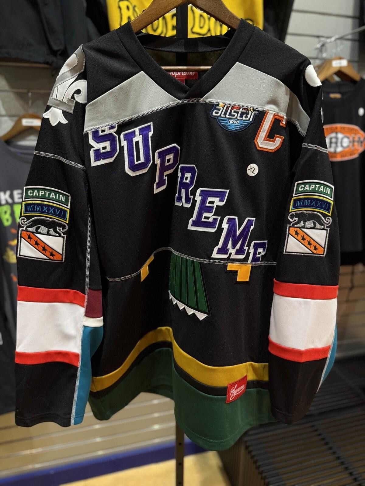 Supreme Supreme Paneled Hockey Jersey Black (Size XL) Brand New Size US XL / EU 56 / 4 - 7 Thumbnail