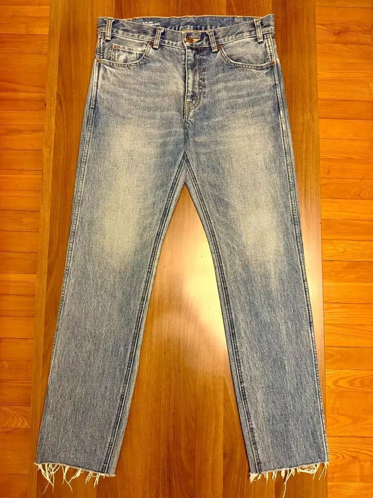 Celine Celine 19SS by Hedi Distressed Cut Straight Lag Denim-2507 Size US 31 - 7 Thumbnail