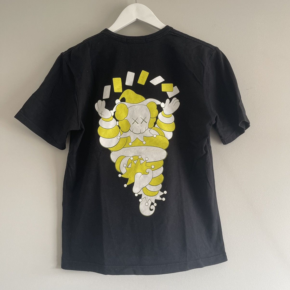image of Kaws x Original Fake Originalfake Jester Chum Tee in Black, Men's (Size Medium)