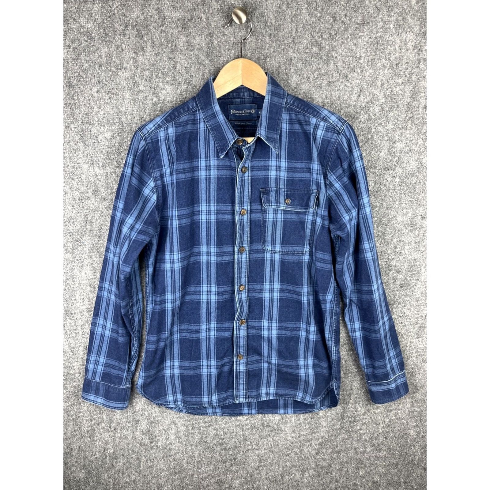 Freenote Cloth Freenote Cloth Shirt Mens Small Blue Plaid Flannel Woven Japan Fabric USA Made Size US S / EU 44-46 / 1 - 2 Thumbnail