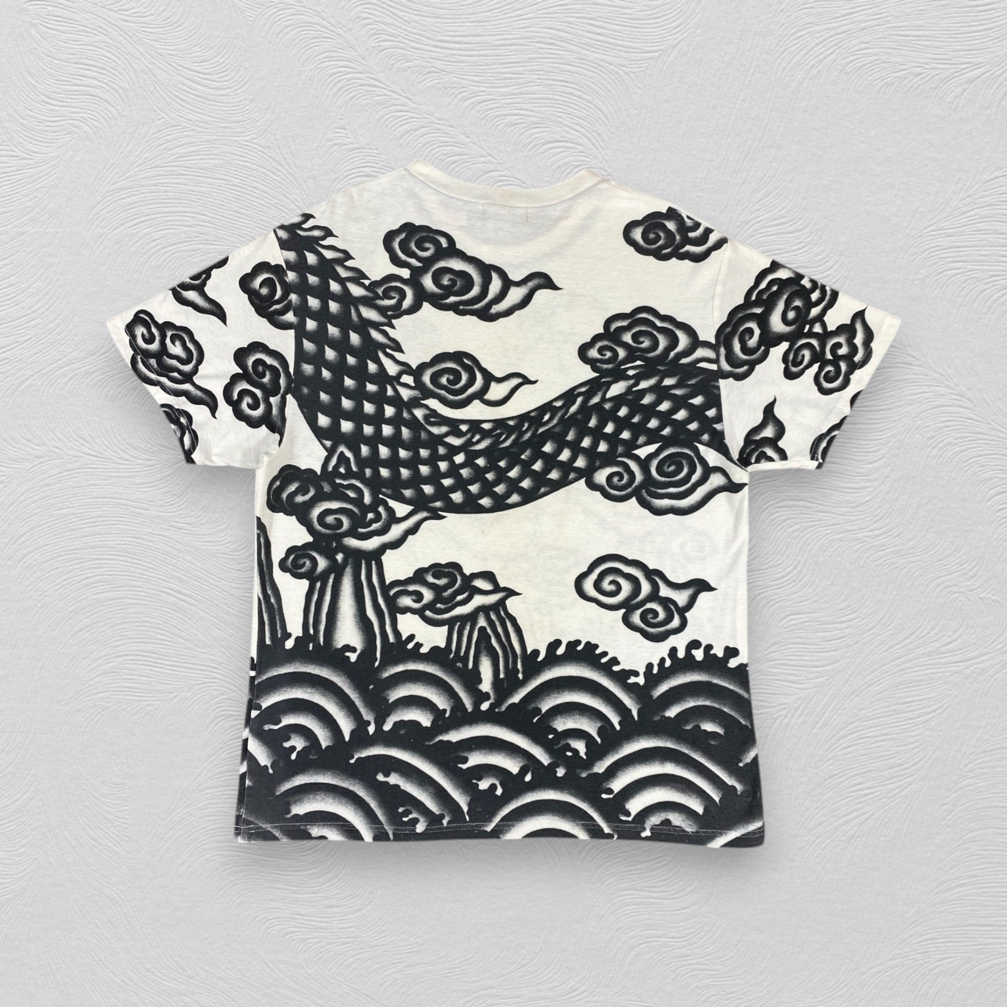 Japanese Brand Sukajan Dragon Over Print Tee Shirt - L010 Size US L / EU 52-54 / 3 - 1 Thumbnail