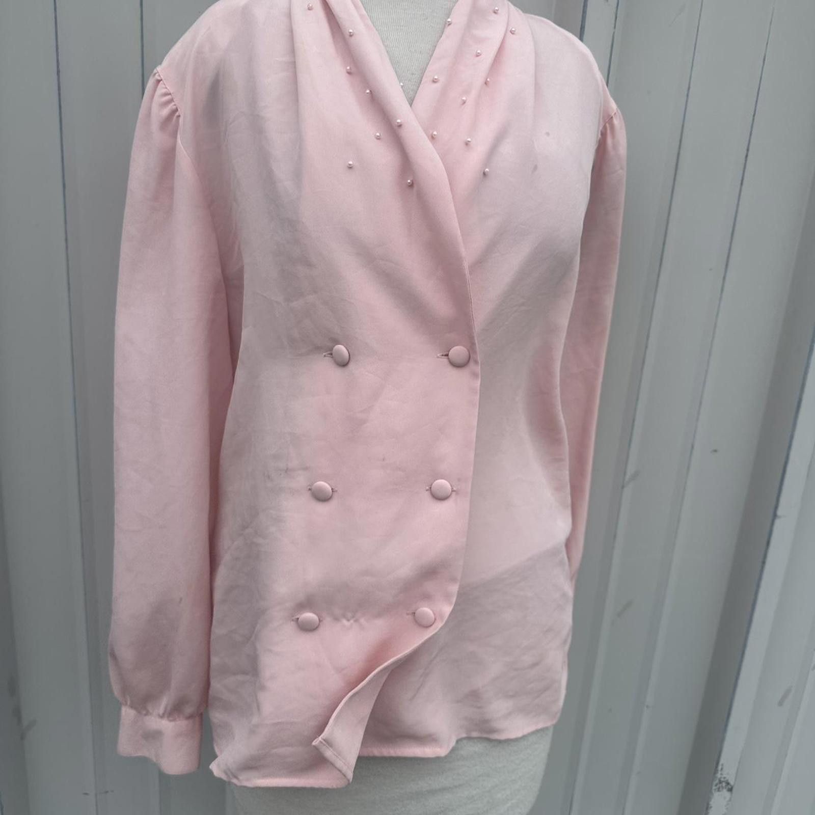 Other vintage blouse with pearl buttons and ruffle detail blouse Size L / US 10 / IT 46 - 1 Thumbnail