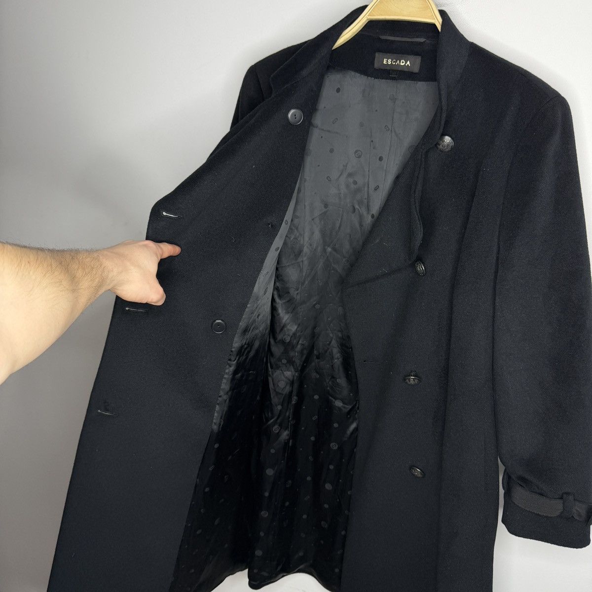 Escada Escada Piacenza Rabbit Wool Coat Double Breasted Black Size M / US 6-8 / IT 42-44 - 11 Thumbnail