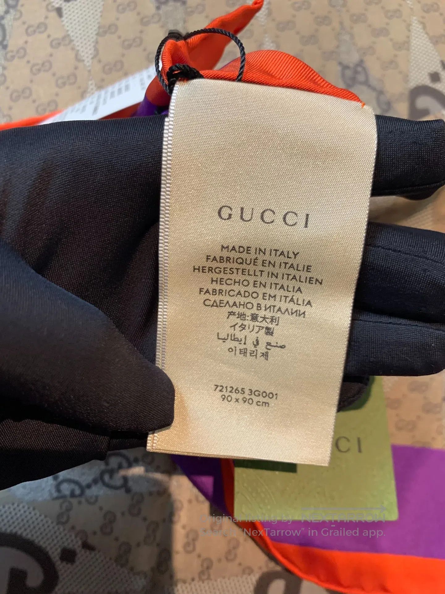 Gucci Guicci Fully Printed Silk Scarf| Size ONE SIZE - 6 Thumbnail