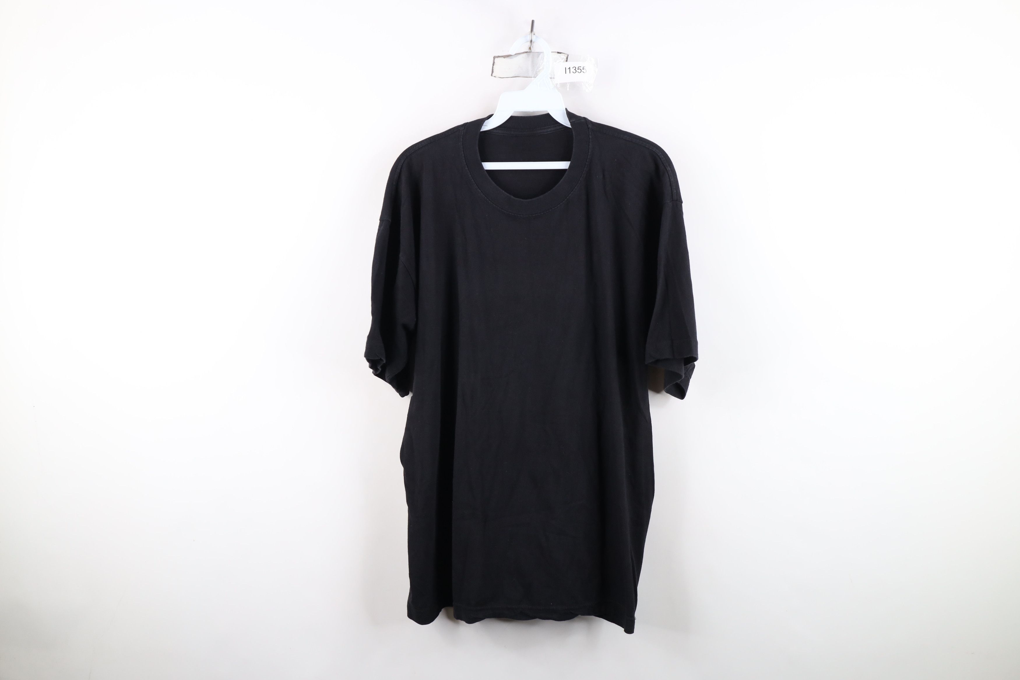 Vintage Vintage 90s Y2K Streetwear Faded Blank Cotton T-Shirt Black Size US L / EU 52-54 / 3 - 1 Thumbnail