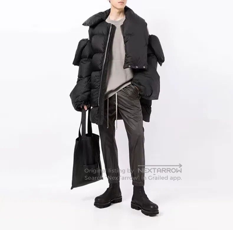 Rick Owens Rick Owens SS22 Scarf Neck Quilted Jacket Size US M / EU 48-50 / 2 - 2 Thumbnail