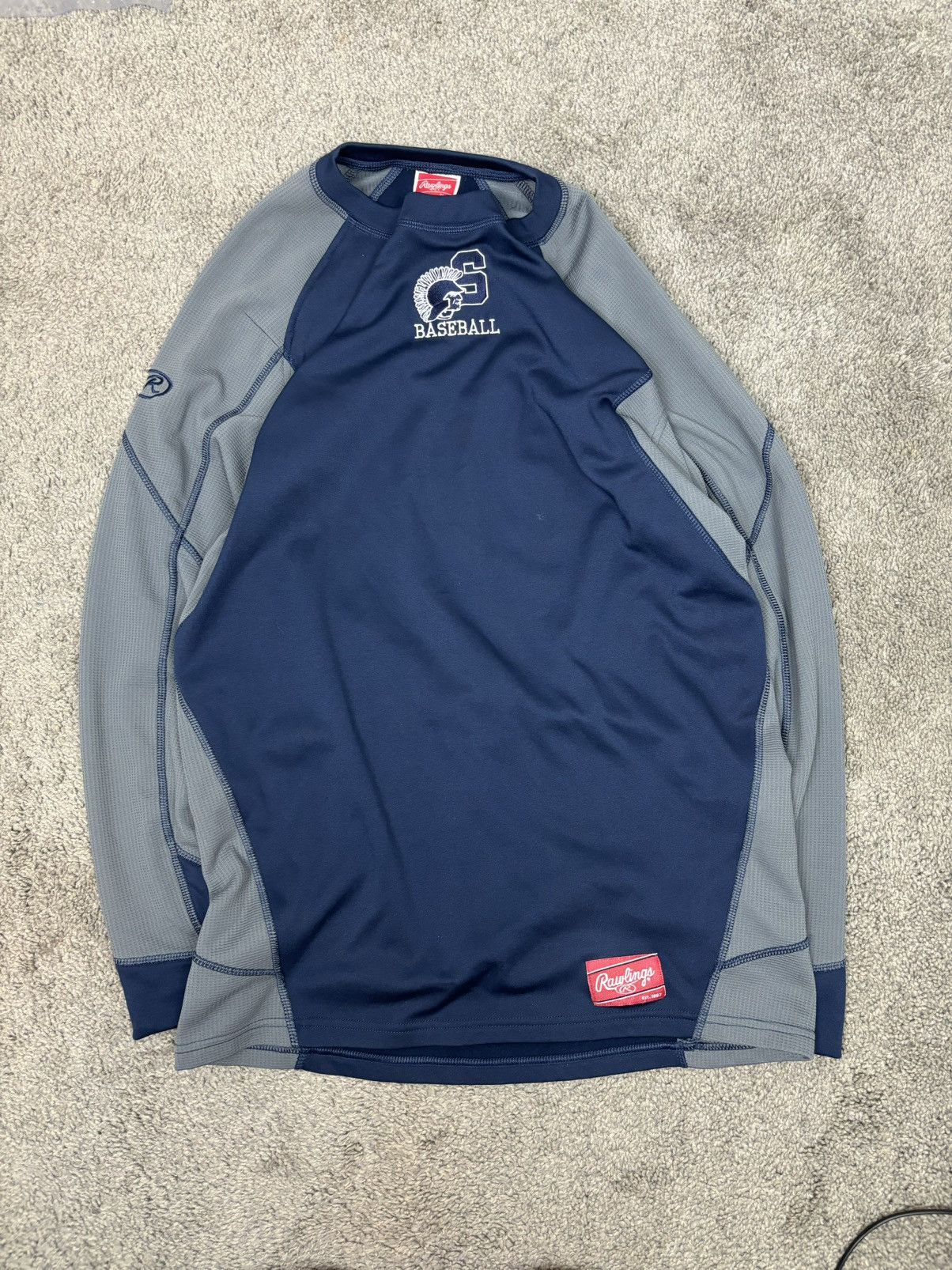 Vintage Blue and gray rawlings baseball thermal top Size US S / EU 44-46 / 1 - 1 Thumbnail