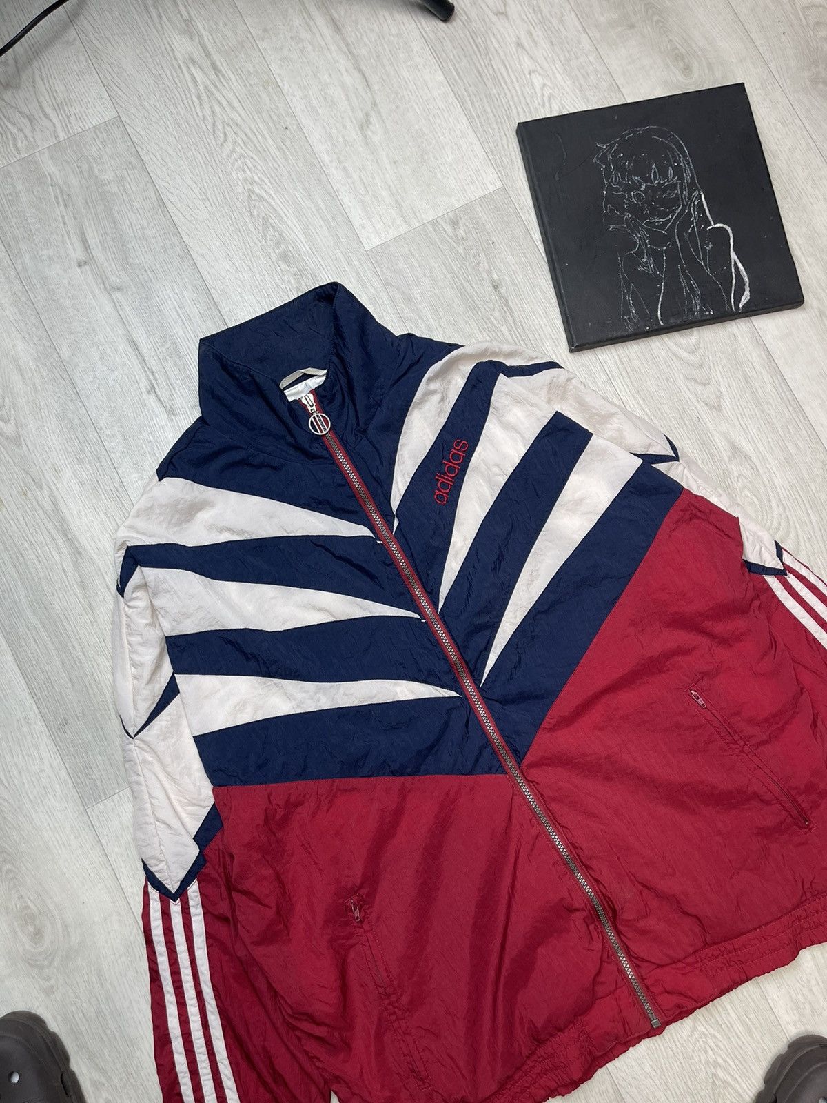Adidas × Vintage Vintage Adidas Big Logo Light Jacket 90s Size US L / EU 52-54 / 3 - 2 Thumbnail