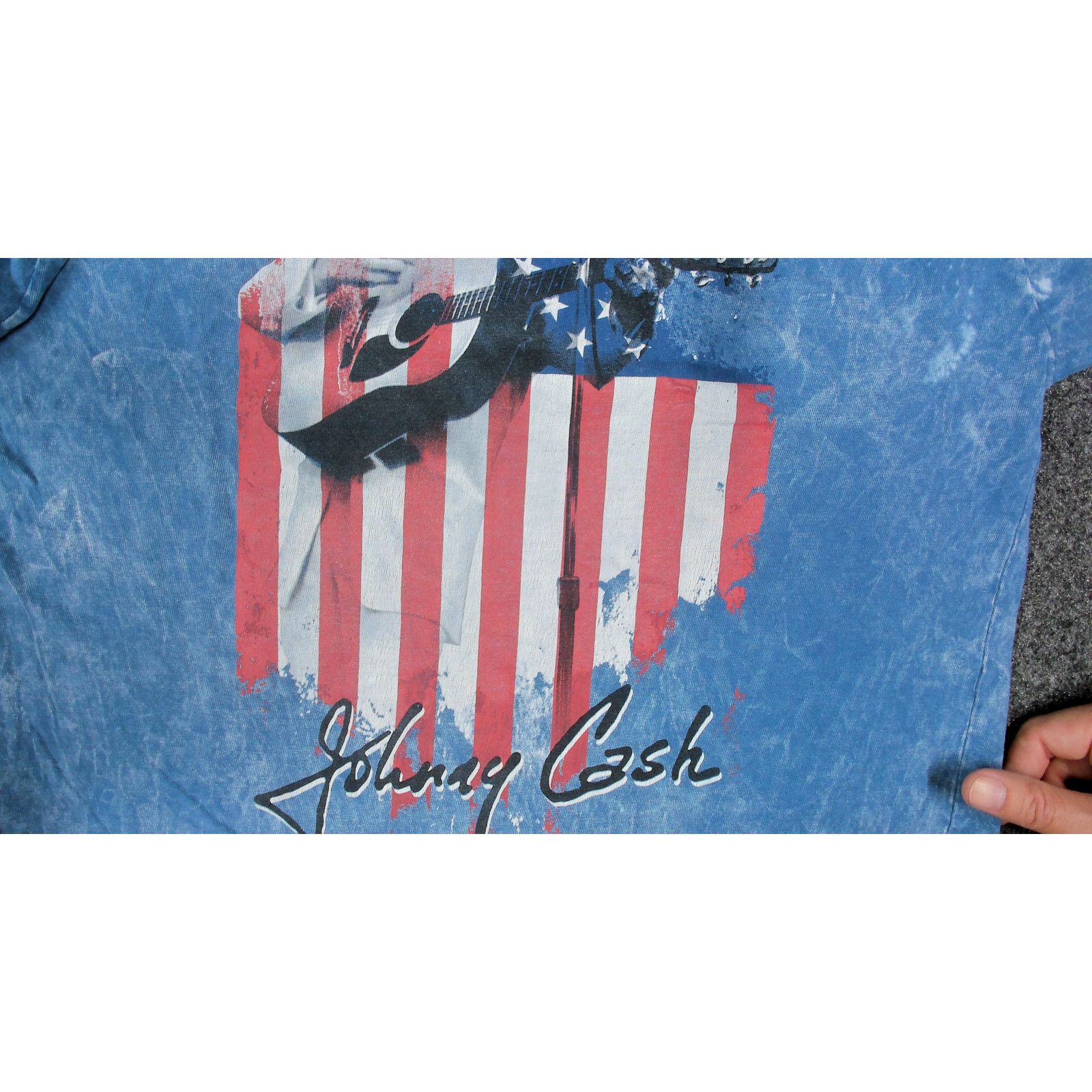 Other Custom / Vintage Style - Johnny Cash Acid Wash Boxy Crop Tee Size L / US 10 / IT 46 - 4 Thumbnail