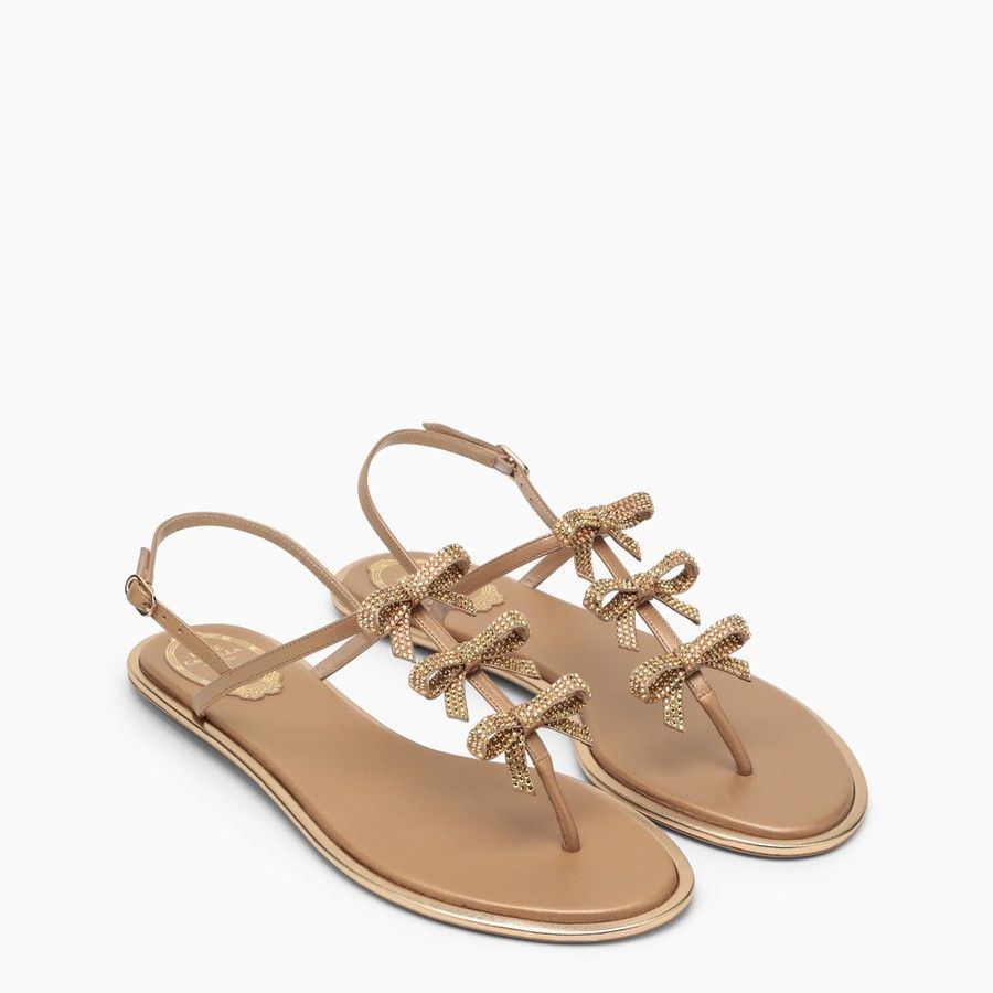 image of Rene Caovilla O1D2Blof0124 Sandal In Metal, Women's (Size 8)