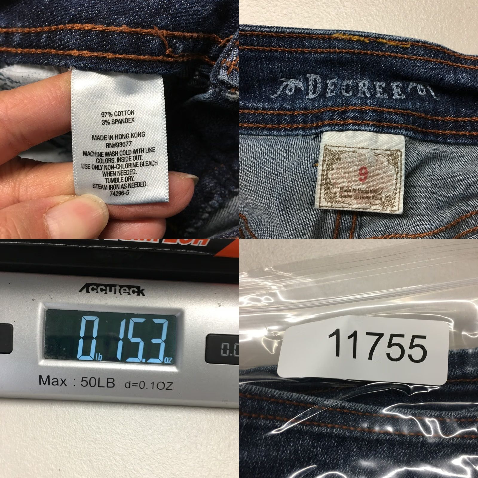 Decree Decree Skimmer Shorts Womens 9 Blue Dark Wash Denim Low Rise 5 Pockets Zip Fly Size 30" / US 8 / IT 44 - 9 Thumbnail