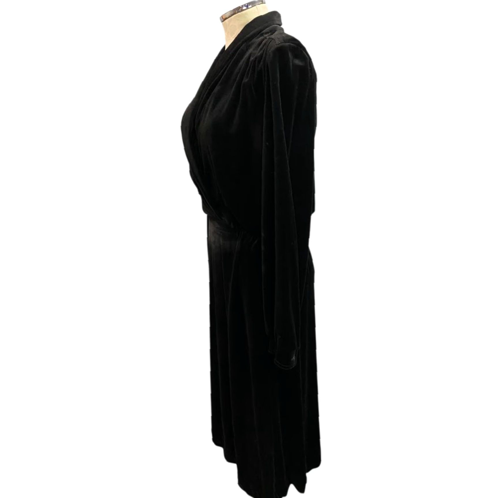Buttero VINTAGE Butte Black Velour Dress Wrap Dress Bodice Size 12 Women Long Knots? Size XL / US 12-14 / IT 48-50 - 5 Thumbnail