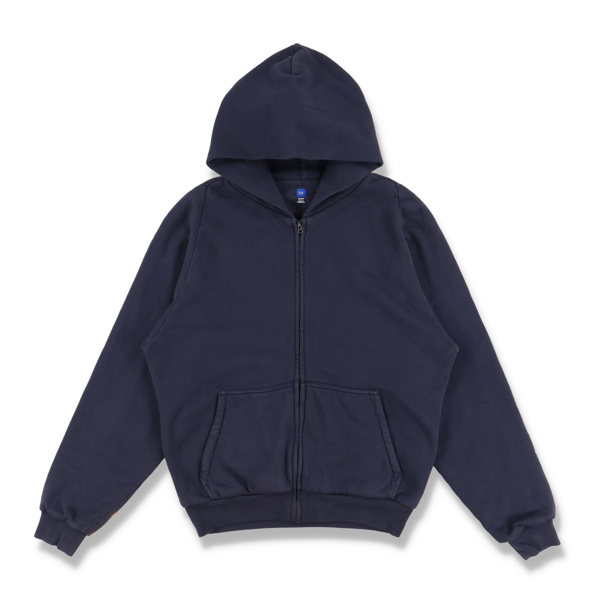 Yeezy YZY GAP Navy Blue Double Face Zip Hoodie