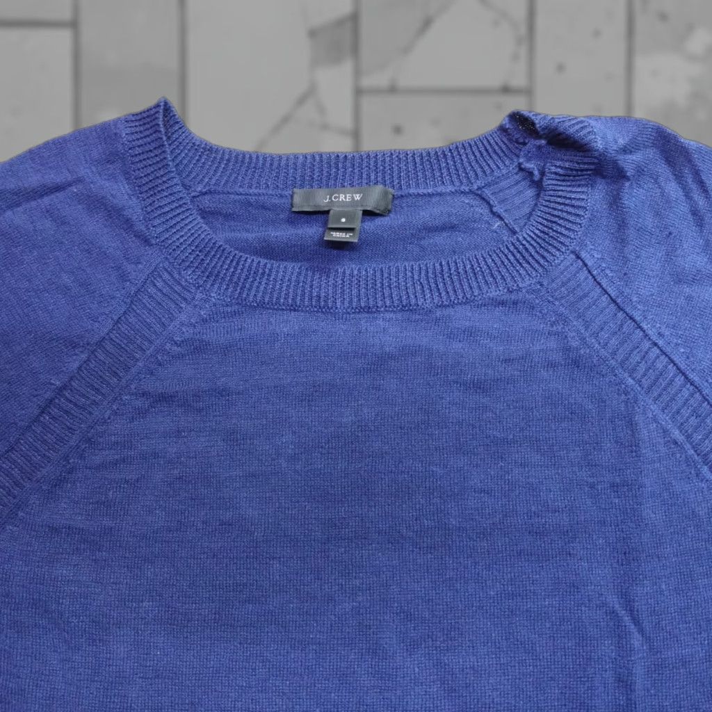 J.Crew VINTAGE J.Crew Sweater Raglan Sleeve Solid 100% Linen Crew Neck Small Blue Womens Pullover Short Description: Flaw Free Shoes Next Business Day Size S / US 4 / IT 40 - 1 Thumbnail