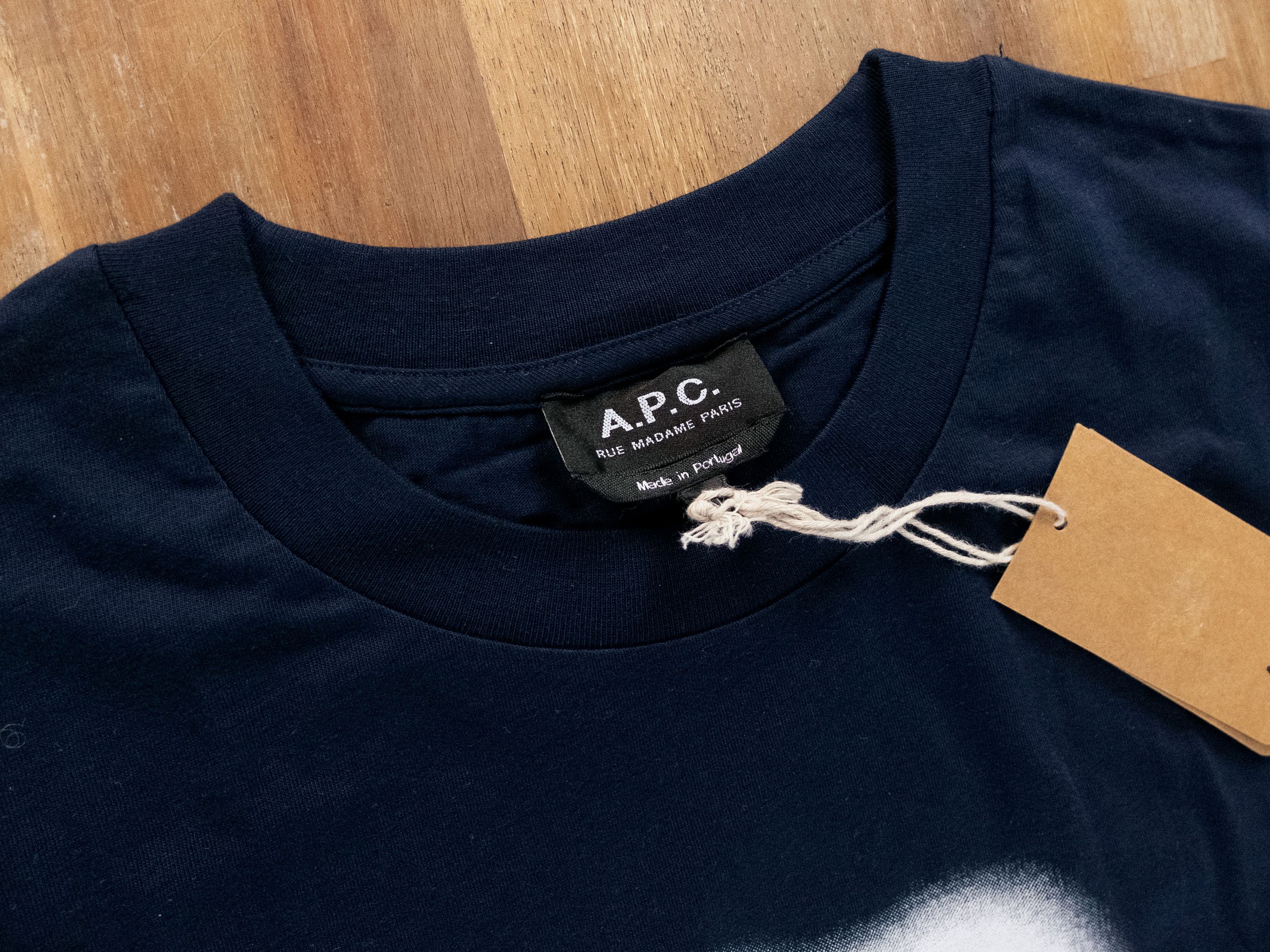 A.P.C. APC Albert regular fit navy blue logo print t-shirt Size XL Size US XL / EU 56 / 4 - 4 Thumbnail