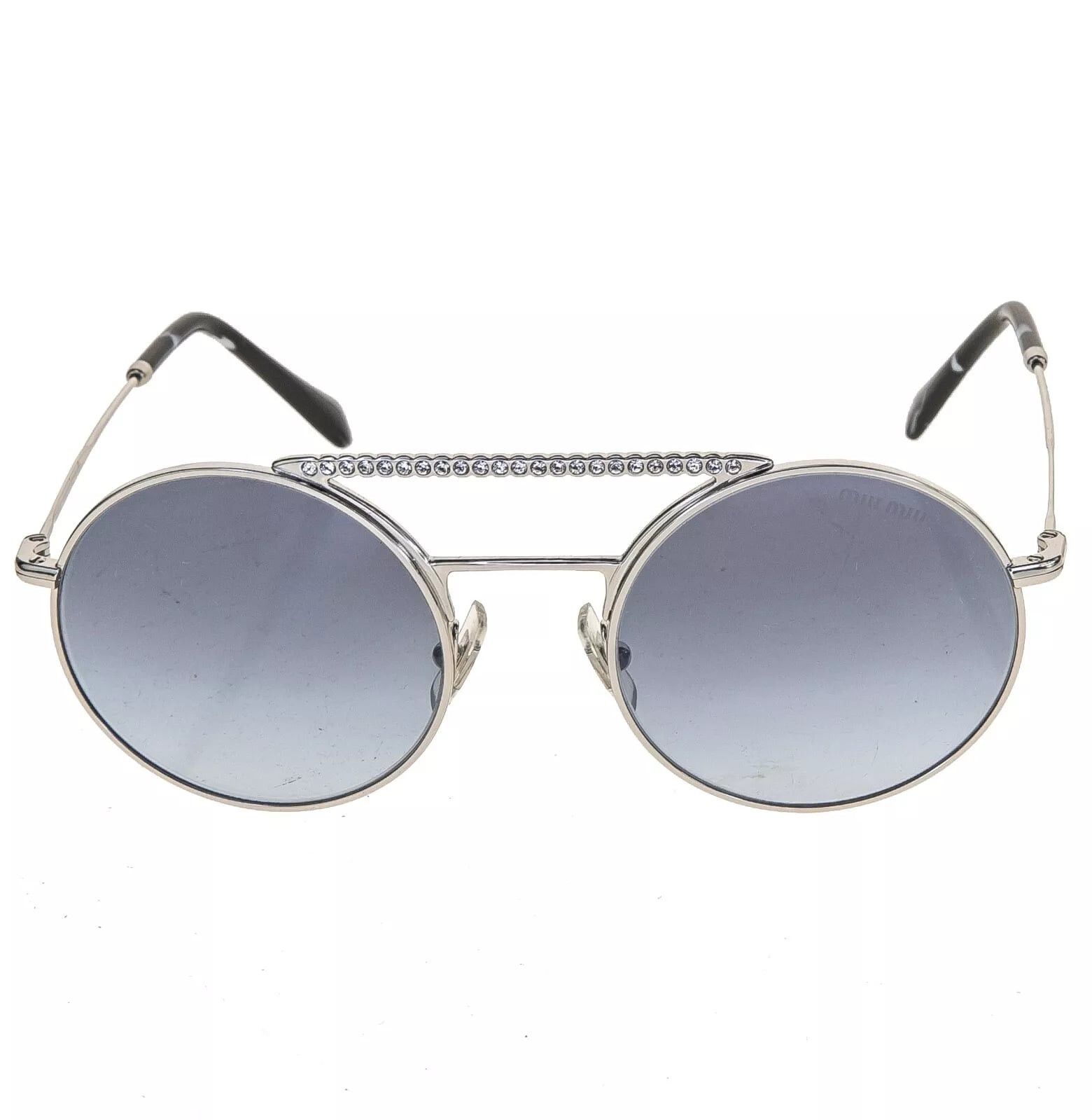 Miu Miu MIU MIU SOCIETE MU52VS CRYSTAL Bar Silver Blue Round 52V Size ONE SIZE - 9 Thumbnail