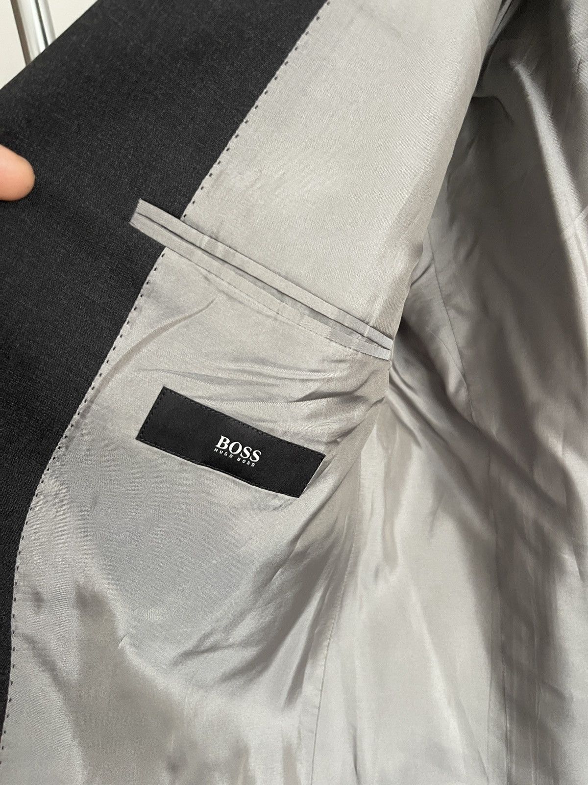 Hugo Boss Vintage hugo boss wool gray blazer classic jacket 46L Size 46L - 8 Thumbnail