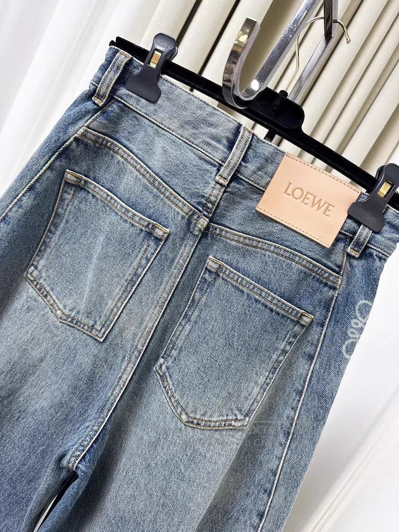 Loewe Loewe Dark blue washed bent knife jeans with side logo pri Size 42" / US 20 - 3 Thumbnail