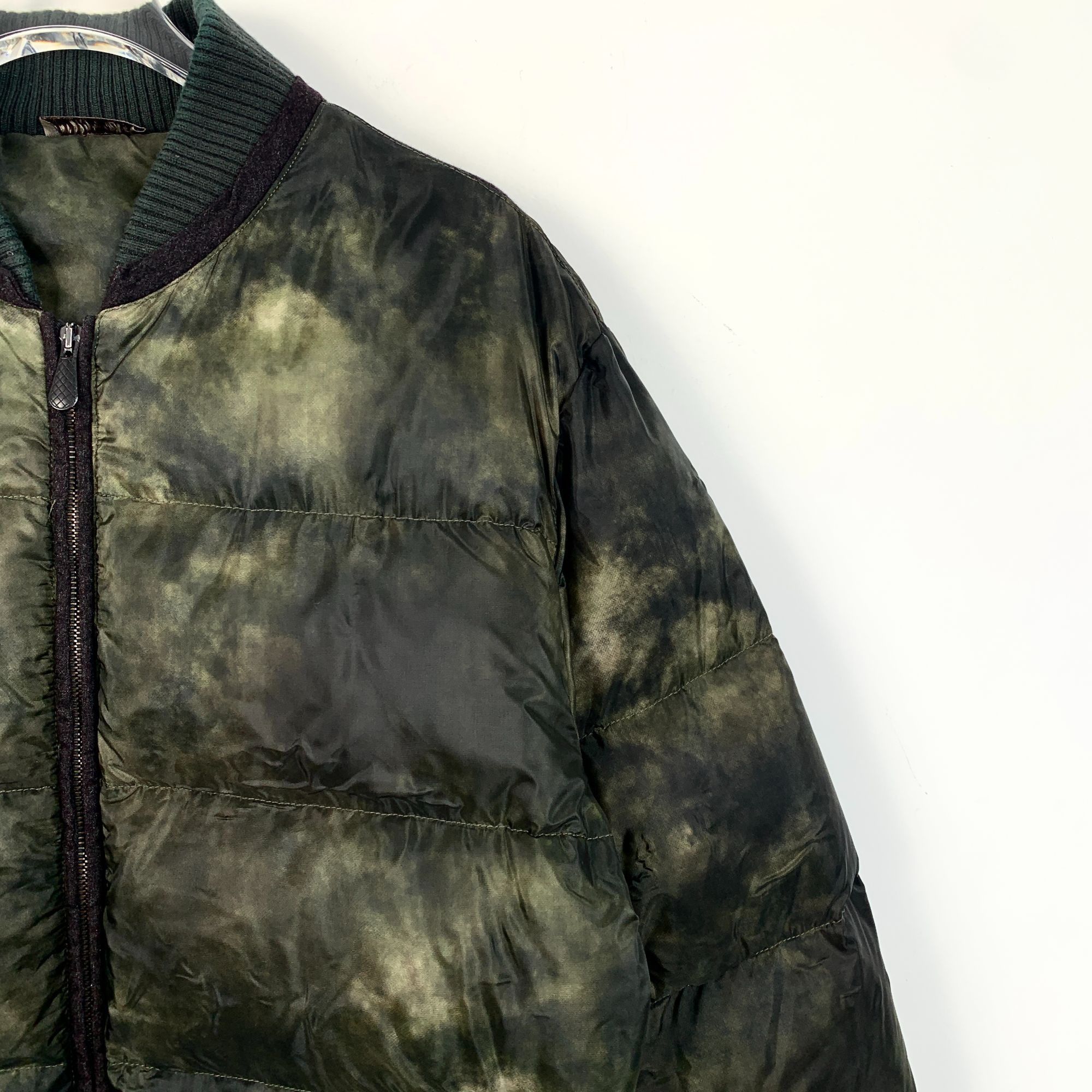 Bottega Veneta Bottega Veneta Green Tie-Dye Puffer Jacket With Ribbed Colla Size US M / EU 48-50 / 2 - 3 Thumbnail