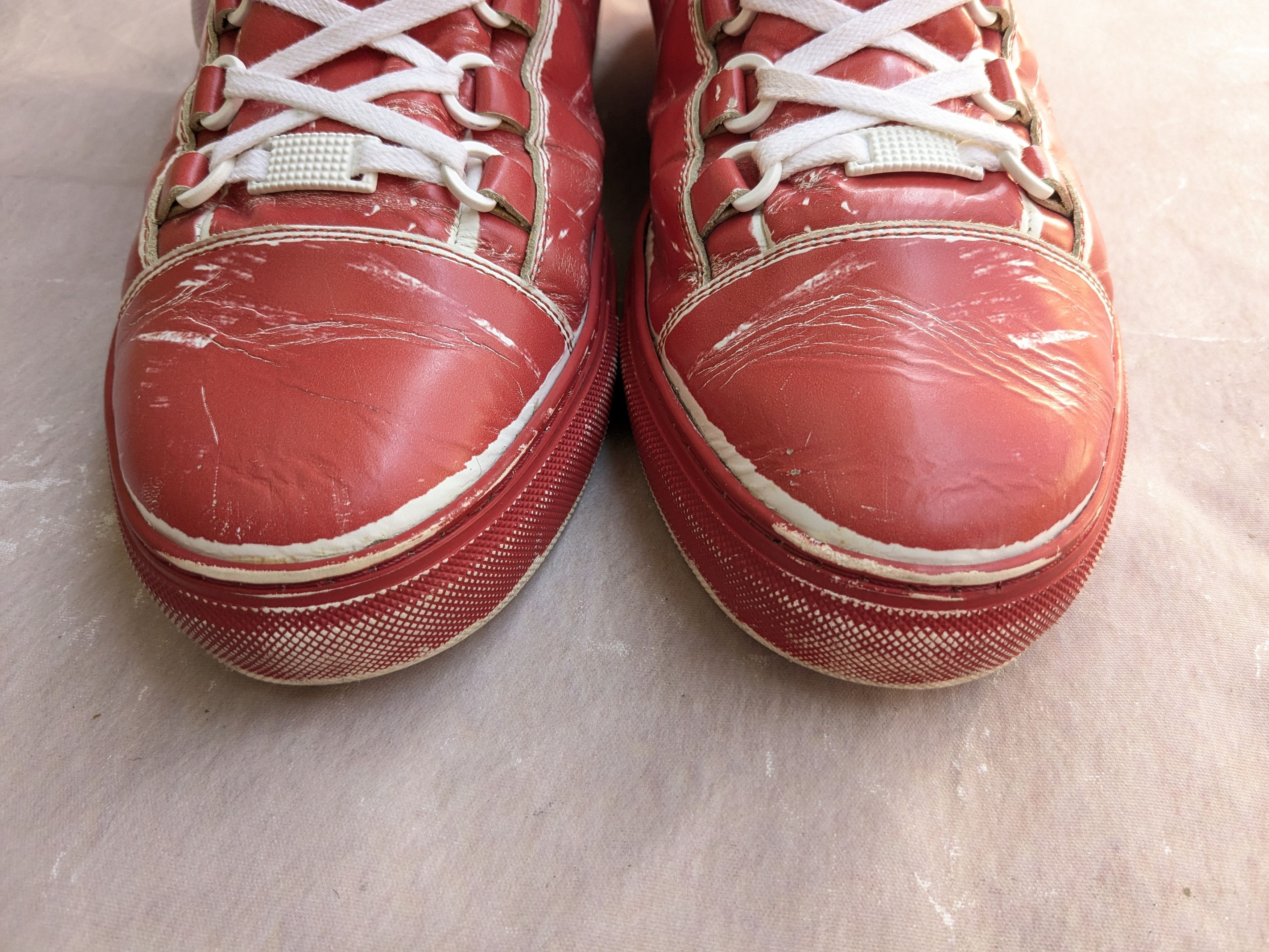 Balenciaga Balenciaga Arena Red White 11 Leather High Tops Size US 11 / EU 44 - 2 Thumbnail