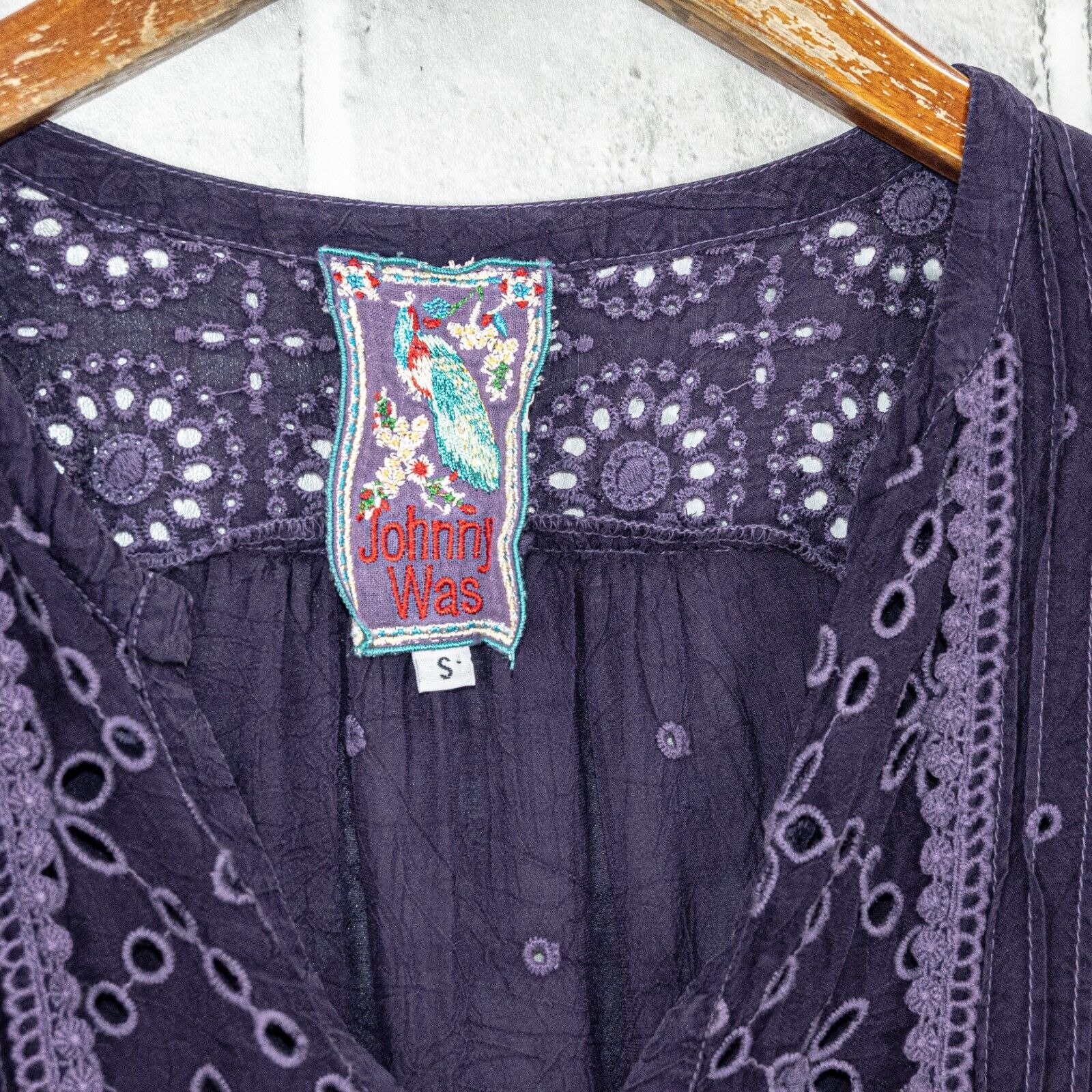 Johnny Was Johnny Was Pullover Blouse Purple Sheer Embroidered sz S Size S / US 4 / IT 40 - 4 Thumbnail