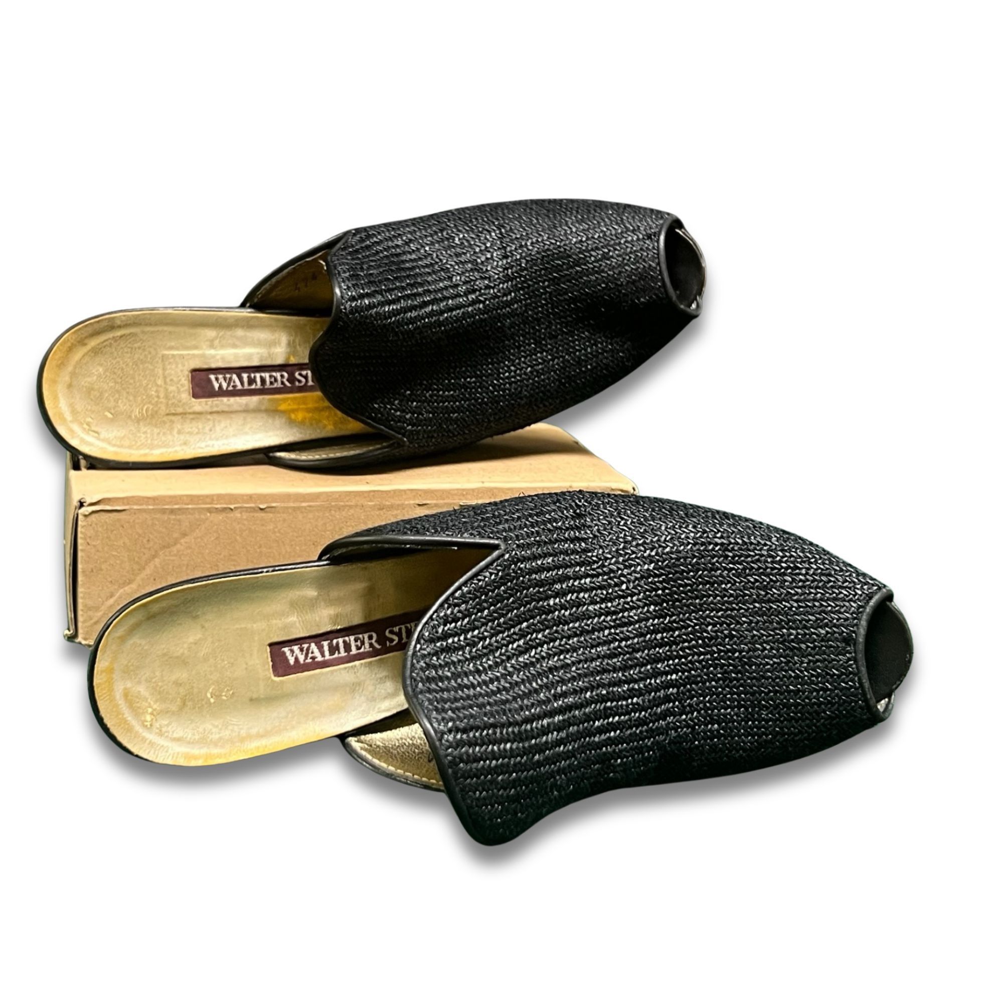Walter Steiger Walter Steiger Womens Heeled Sandals Size 7.5 Black Woven Op Size US 7.5 / IT 37.5 - 4 Thumbnail
