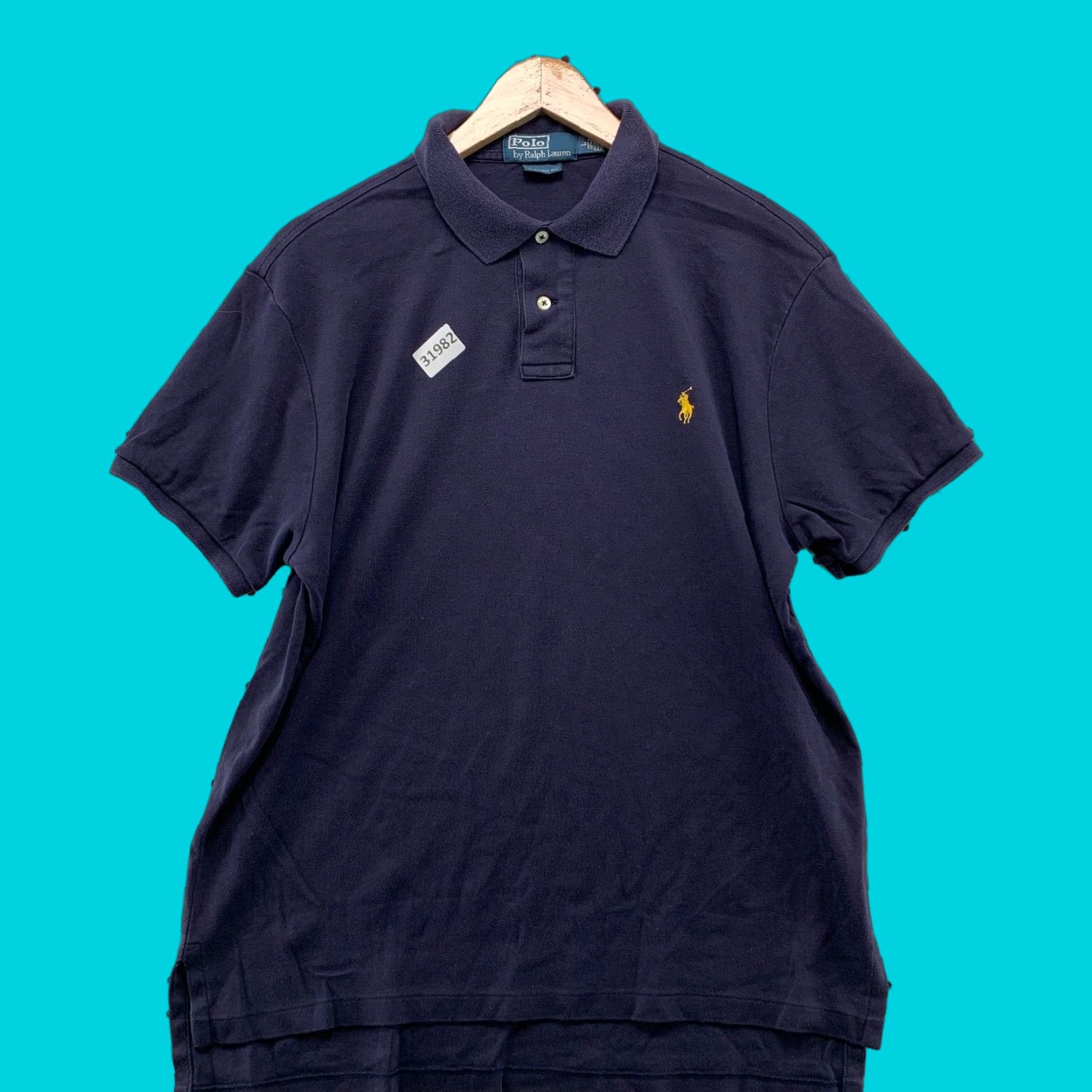 Polo Ralph Lauren VINTAGE Polo Ralph Lauren Polo Shirt Mens Large Blue Yellow Pony Custom Fit 22x28 Size US L / EU 52-54 / 3 - 1 Thumbnail