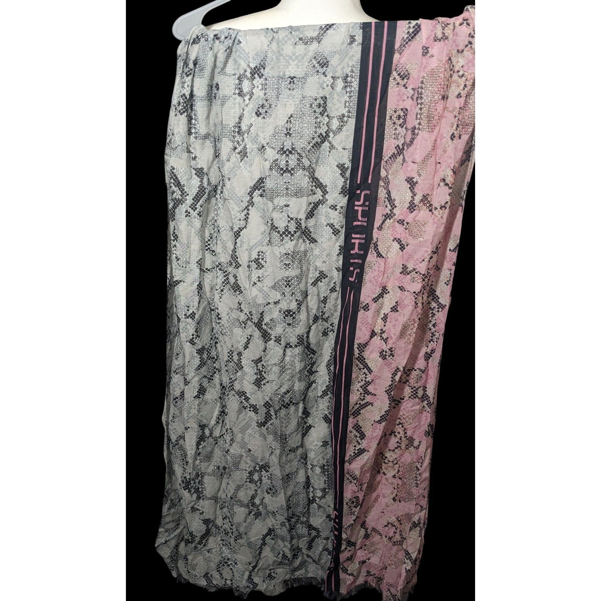 Other Marc Cain Sports Grey And Pink Snake Print Scarf Size ONE SIZE - 5 Thumbnail