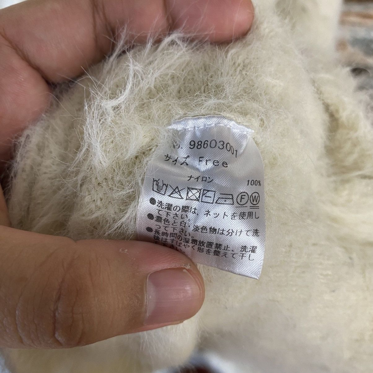 Vintage DL Aunt Maries White Mohair Cardigan Knitwear #C1169 Size M / US 6-8 / IT 42-44 - 11 Thumbnail