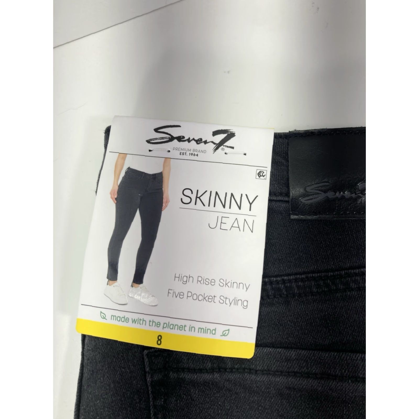 Vintage Seven7 Jeans Women Skinny 8 29X30 Black Denim High Rise Stretch NWT Size 30" / US 8 / IT 44 - 4 Thumbnail