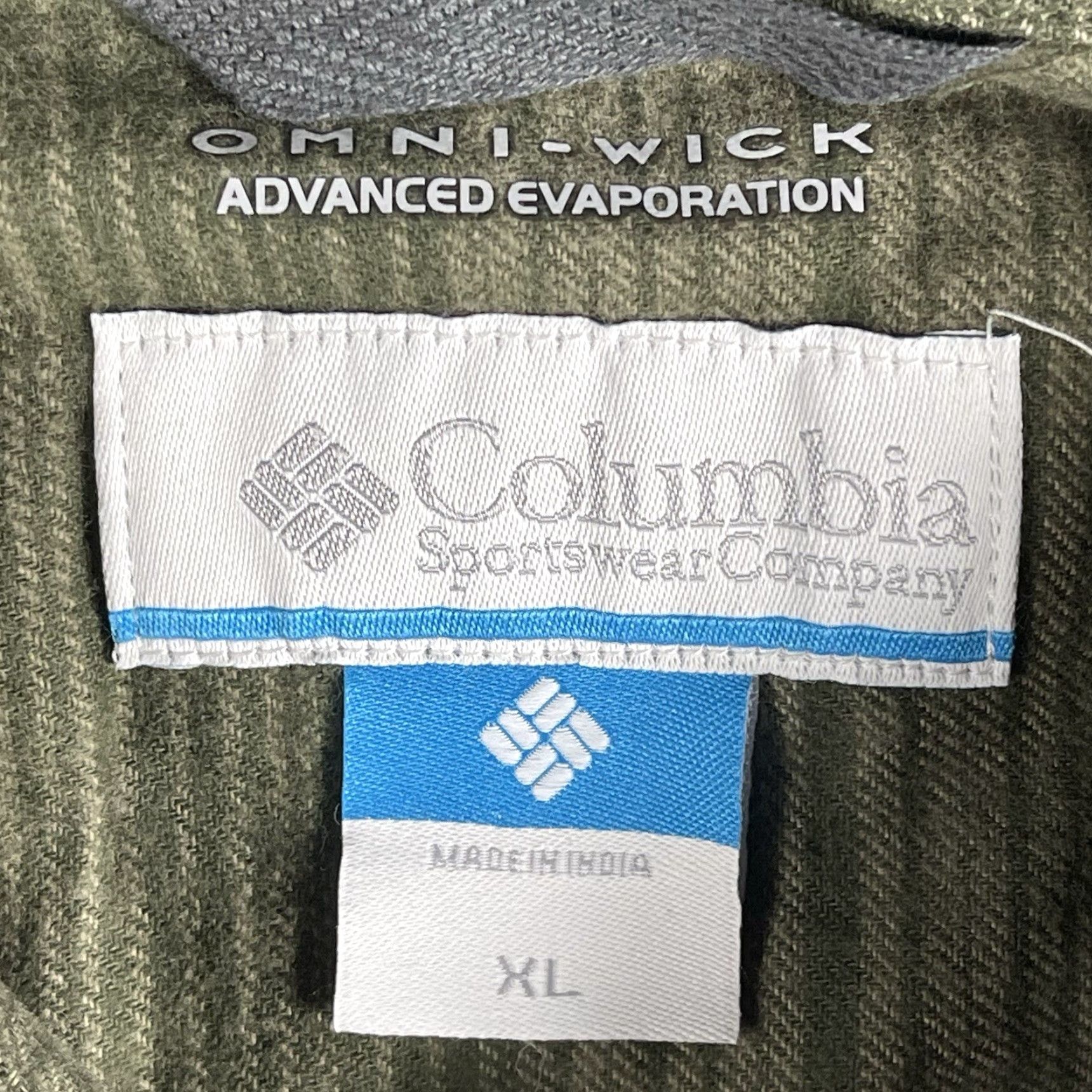 Olive Columbia Button Down Shirt Men XL Olive Green Stripes Omni-Wick Fishing Hunting Size US XL / EU 56 / 4 - 6 Thumbnail