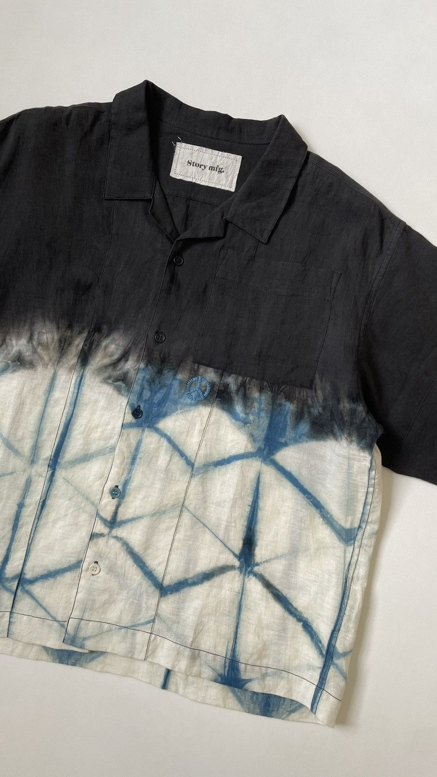 Story Mfg. ‘Peace Tie Dye Print’ Linen Shirt Size US M / EU 48-50 / 2 - 5 Thumbnail