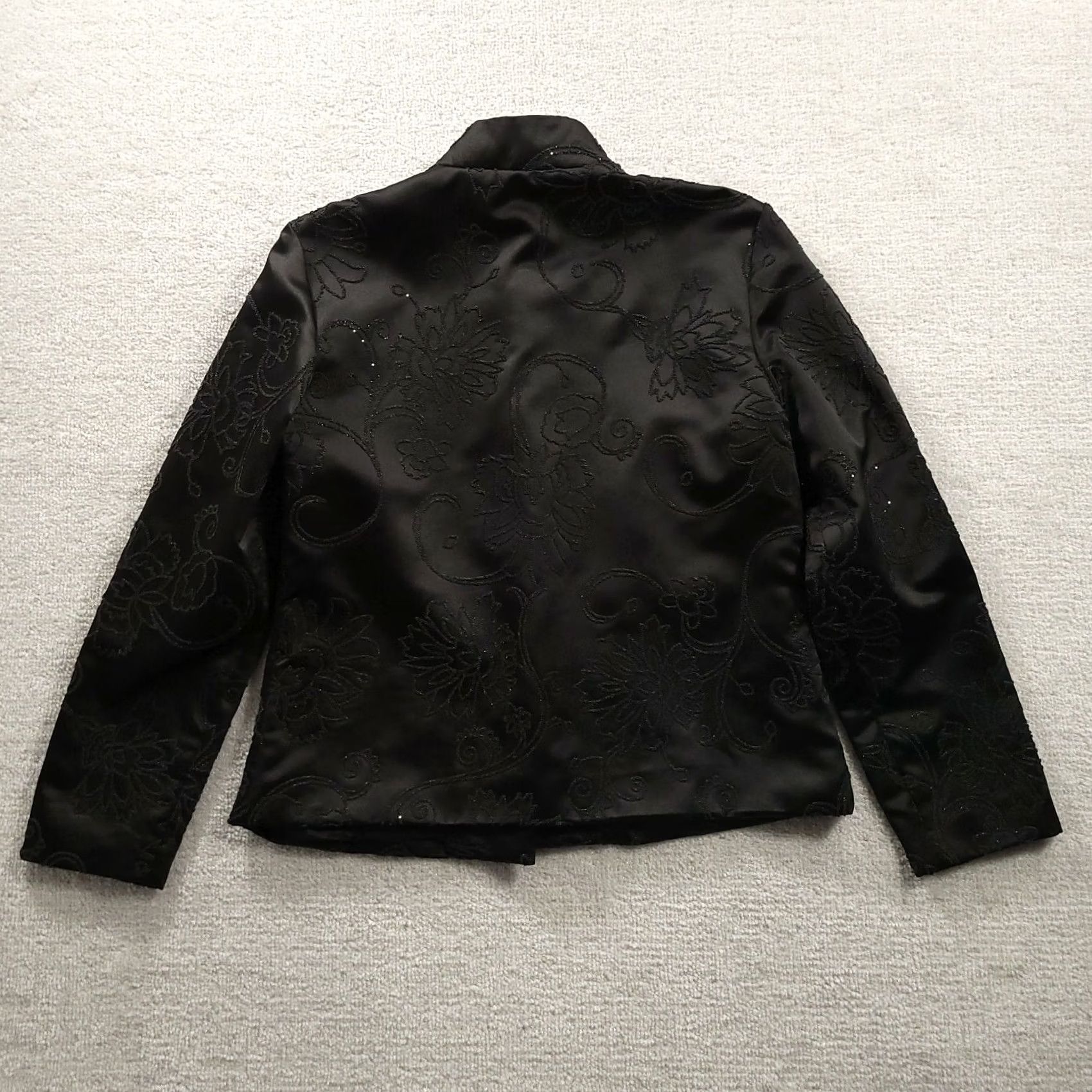 Vintage VINTAGE BellePointe Catherine Stewart Women's Beaded Jacket Black Medium Floral 90s American Mens Womens Girls Size M / US 6-8 / IT 42-44 - 5 Thumbnail