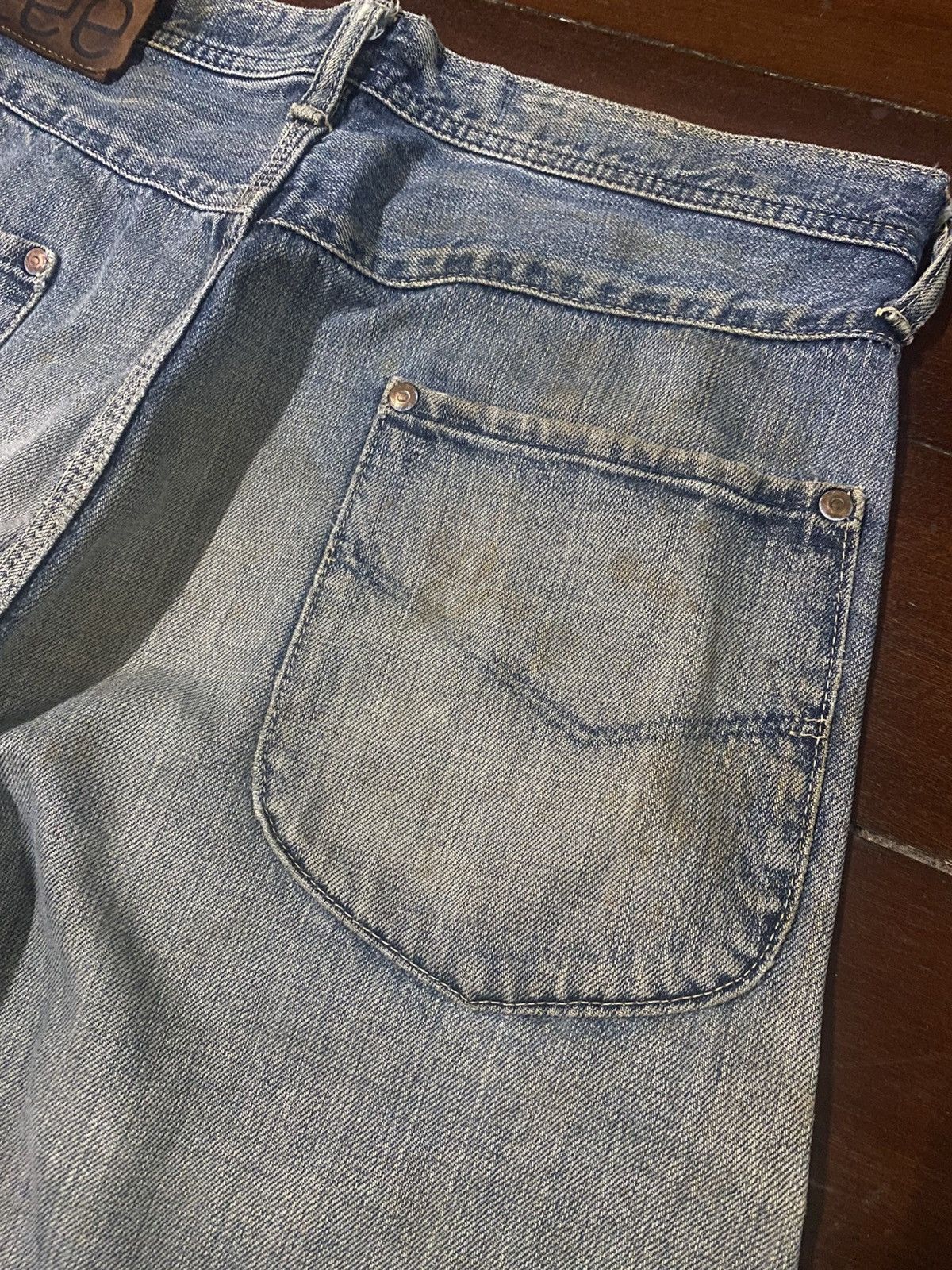 Lee Repro Vintage 50s Lee Jeans Sanforized mud wash distressed Size US 33 - 19 Thumbnail