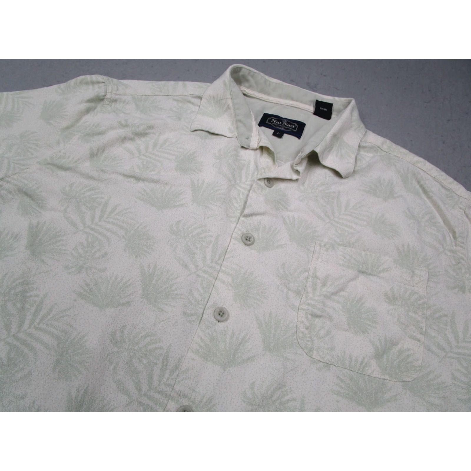 Nat Nast VINTAGE Nat Nast Luxury Originals Shirt Mens Large Green Floral Silk Cotton Blend Short Sleeve Casual Hawaiian Summer Size US L / EU 52-54 / 3 - 2 Thumbnail