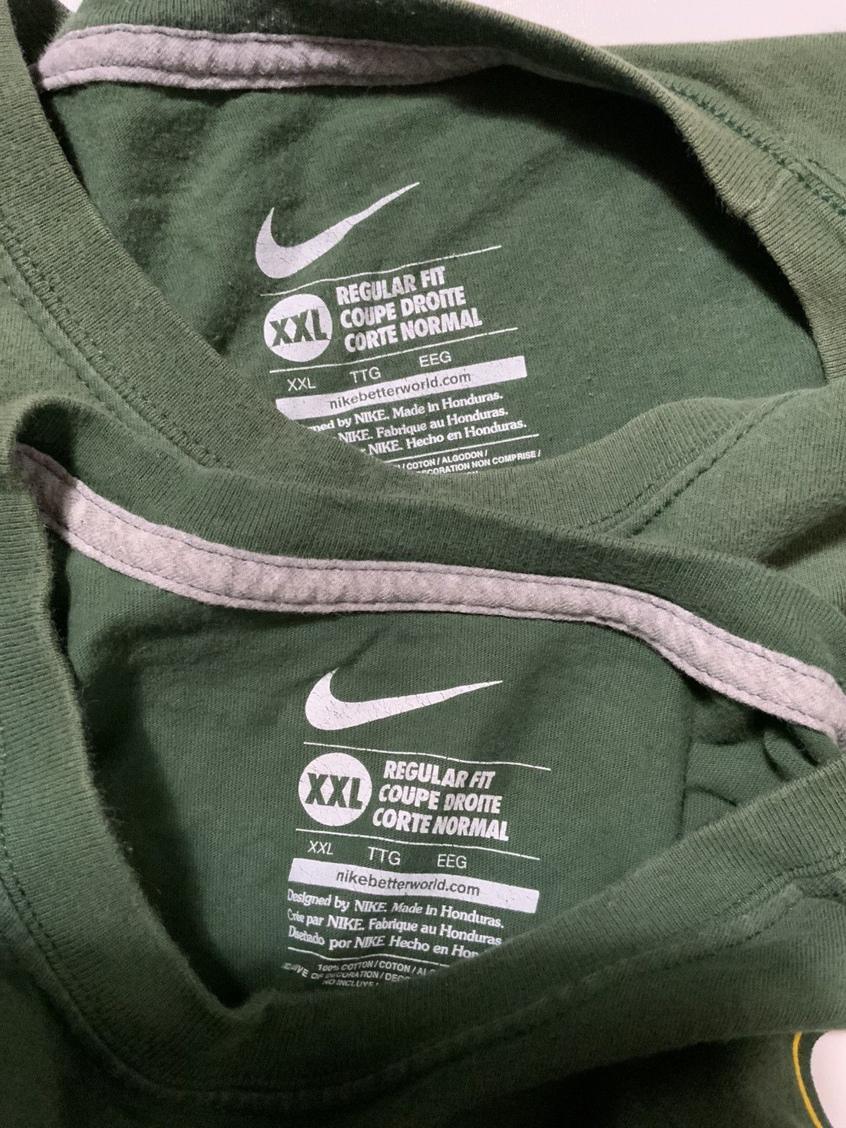 Nike Lot Of 2 Nike NFL Football Green Bay Packers T-Shirts Size US XXL / EU 58 / 5 - 6 Thumbnail