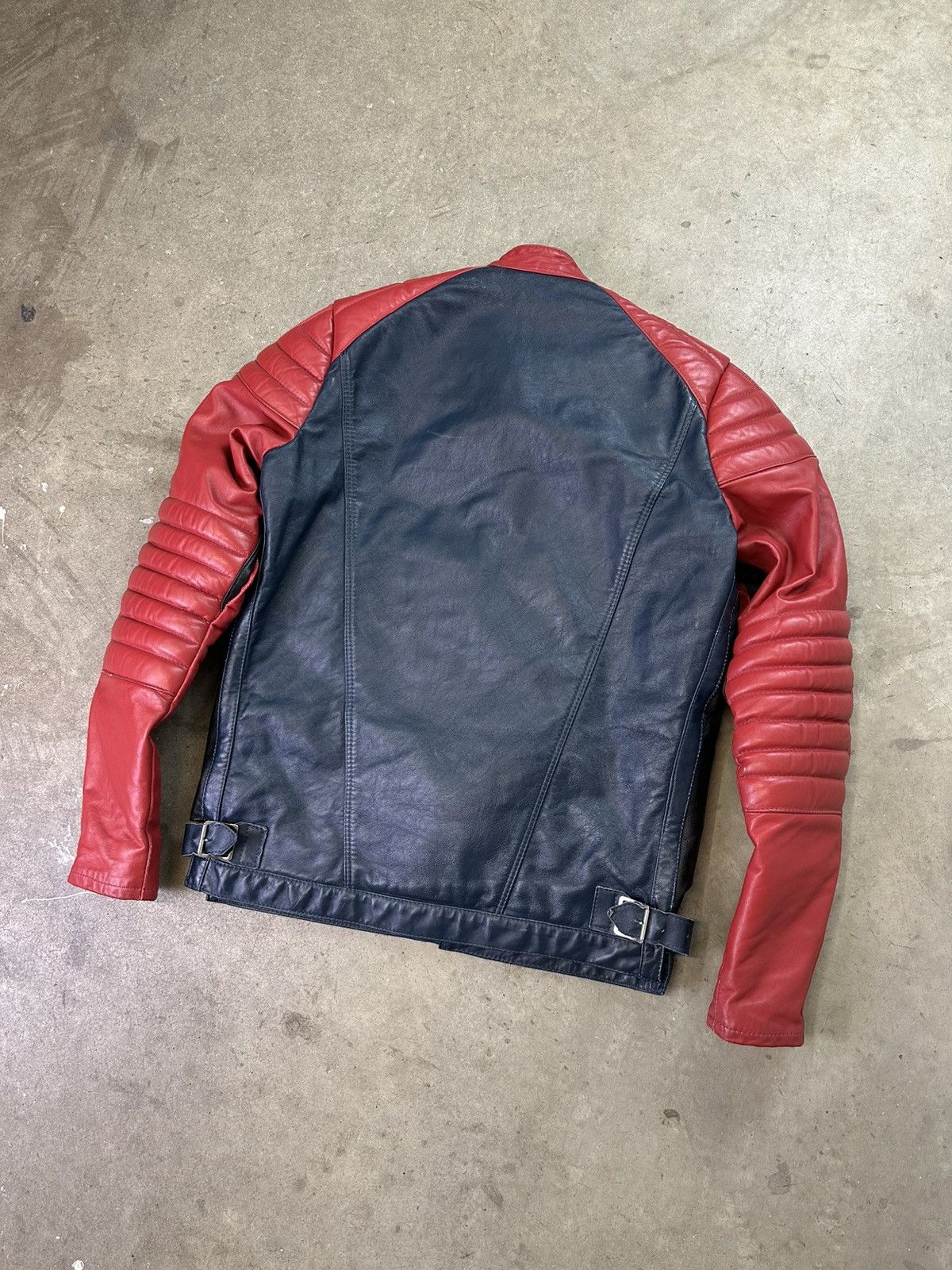 Vintage vintage 80s taurus moto leather jacket navy red M/L Size US M / EU 48-50 / 2 - 10 Thumbnail