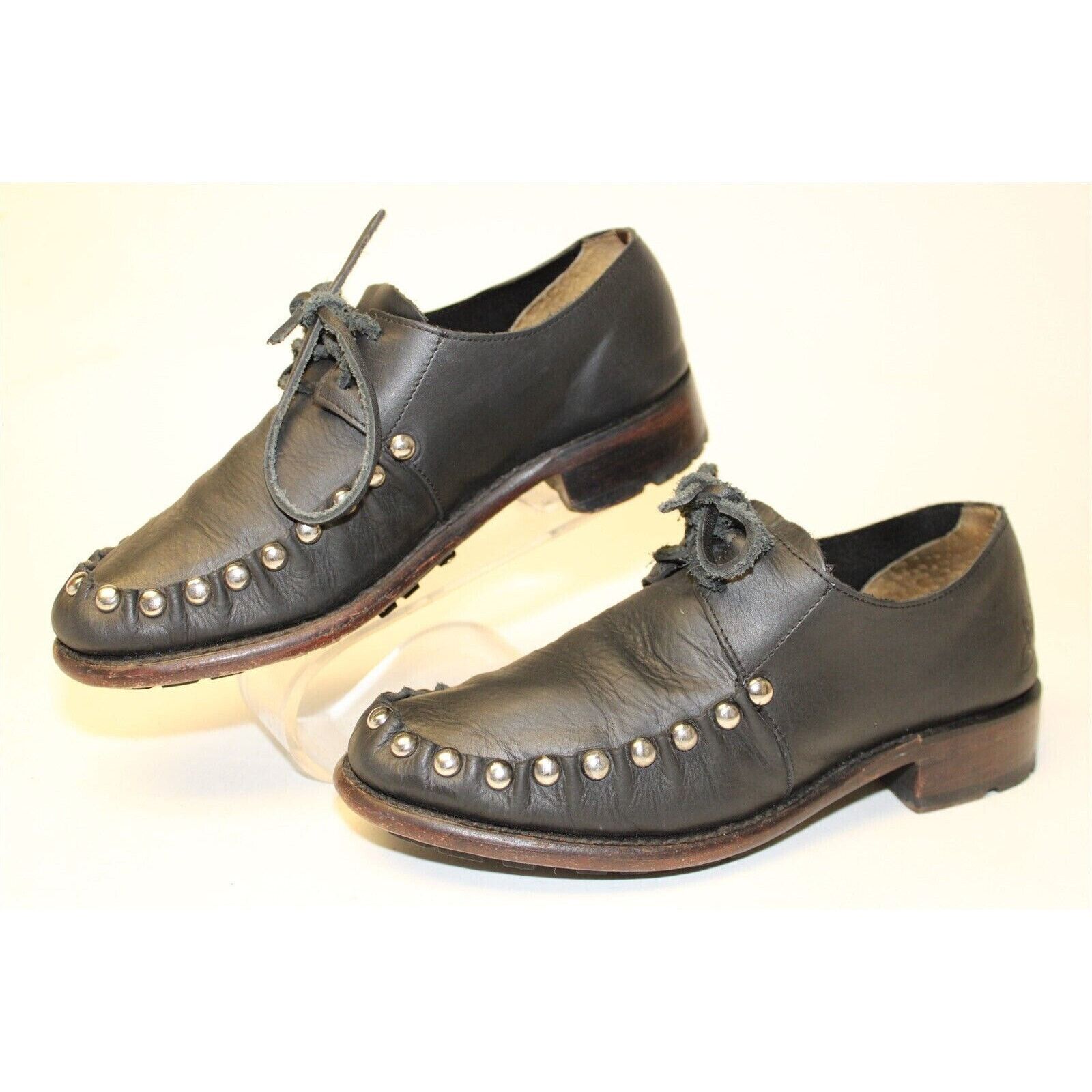 John Fluevog John Fluevog Black Leather Diotima Flats 6W Oxford Shoes Size US 6 / IT 36 - 1 Thumbnail