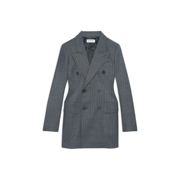 Balenciaga Balenciaga SS22 Hourglass Gray Blazer for Women 0079 Size M / US 6-8 / IT 42-44 - 1 Thumbnail