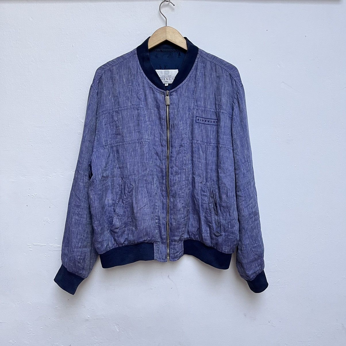Givenchy Vintage Givenchy Gentleman Bomber Jacket Linnen Blend Size US L / EU 52-54 / 3 - 1 Thumbnail