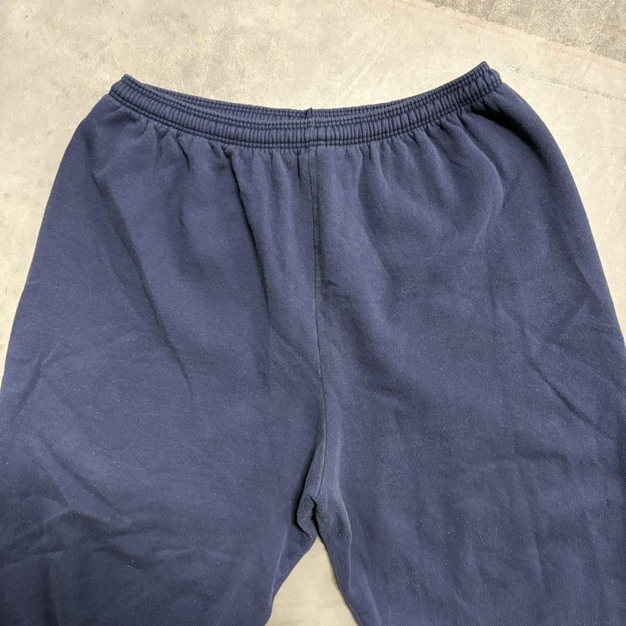 Japanese Brand × Vintage Crazy Vintage Y2K/2000s Baggy Navy Blue Sweatpants With no pockets! Size US 34 / EU 50 - 3 Thumbnail