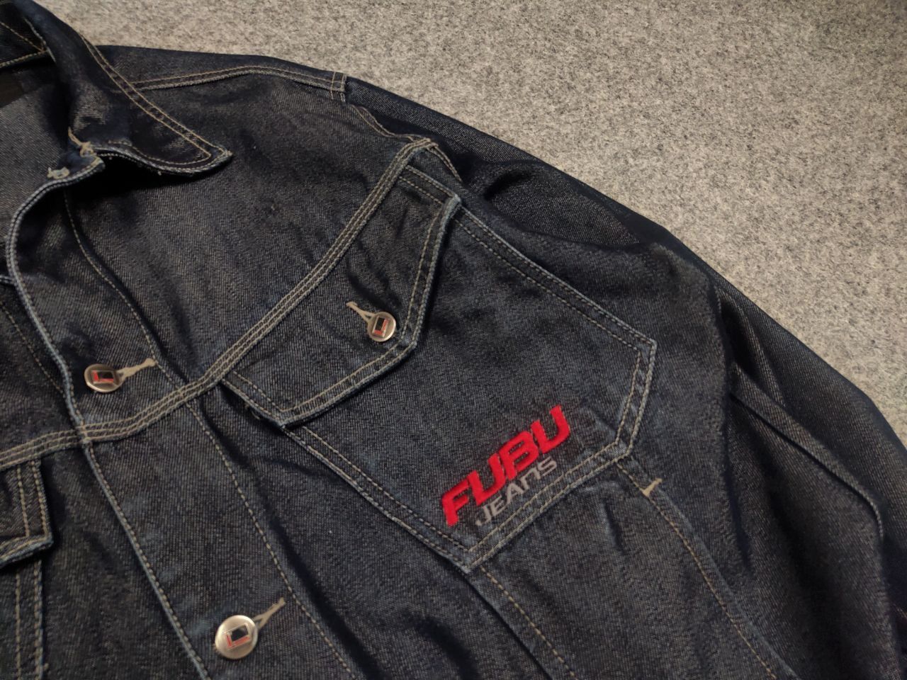 Fubu Vintage Fubu Logo collection Indigo blue denim Jacket Y2K Size US L / EU 52-54 / 3 - 8 Thumbnail