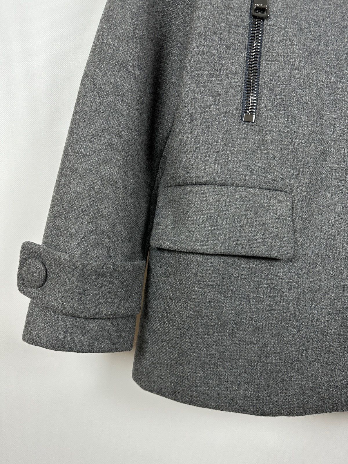 Moncler Moncler Euphemia Giubbotto Grey Wool Coat Jacket Size XL / US 12-14 / IT 48-50 - 10 Thumbnail