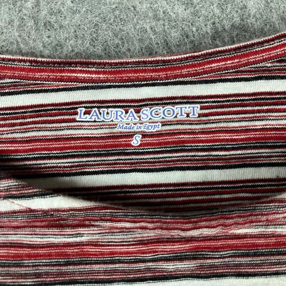 Other Laura Scott 3/4 Sleeve Top Small Women's Striped Cotton S Size S / US 4 / IT 40 - 3 Thumbnail