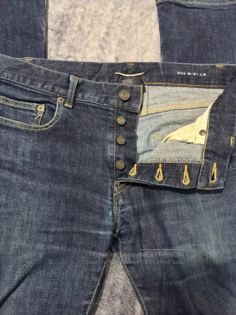 Saint Laurent Paris Saint Laurent Paris Vintage Deep Blue Straight Leg Bleache Size US 31 - 7 Thumbnail